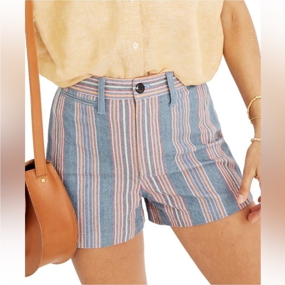Madewell Multicolor Striped Emmet Denim Shorts Size28 - Picture 2 of 9